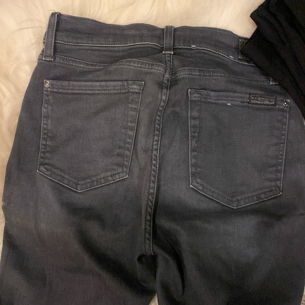 7 for all mankind. Women's /Dark Gray/Black Ankle Jeans size 24 - Picture 10 of 12